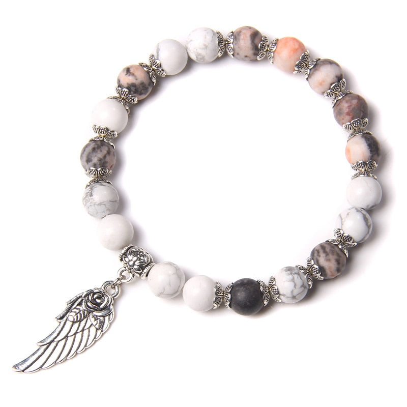 Handmade Rose Angel Wing Bracelet Natural Pink