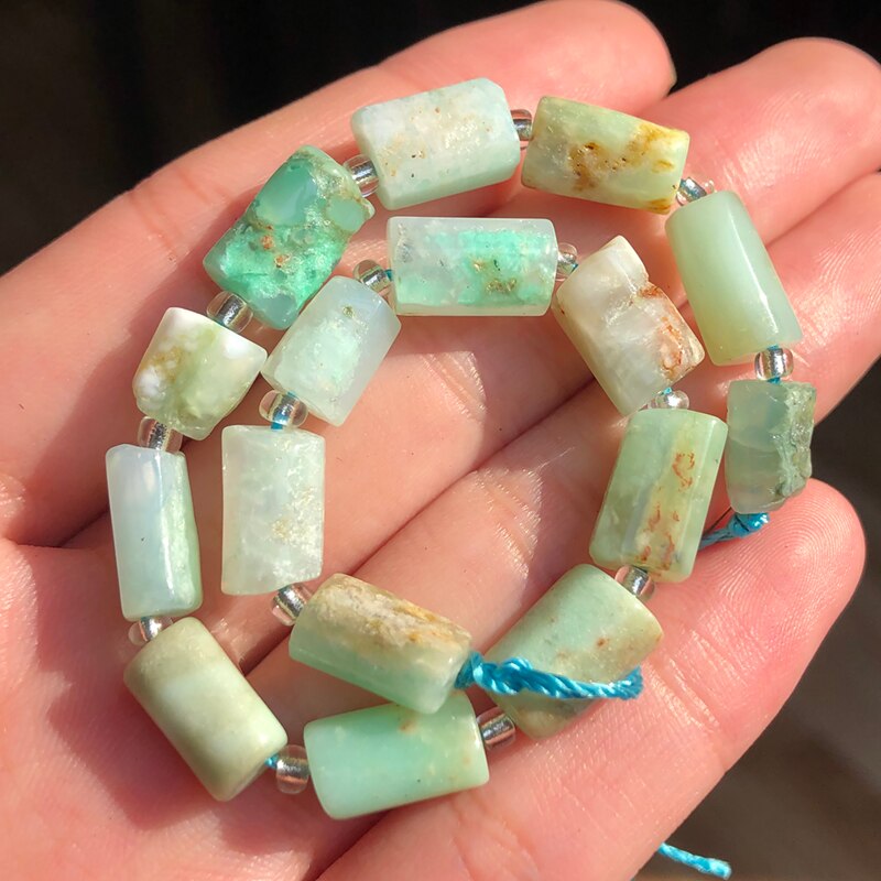 Aquamarines Jades Stone Cylinder Loose Beads