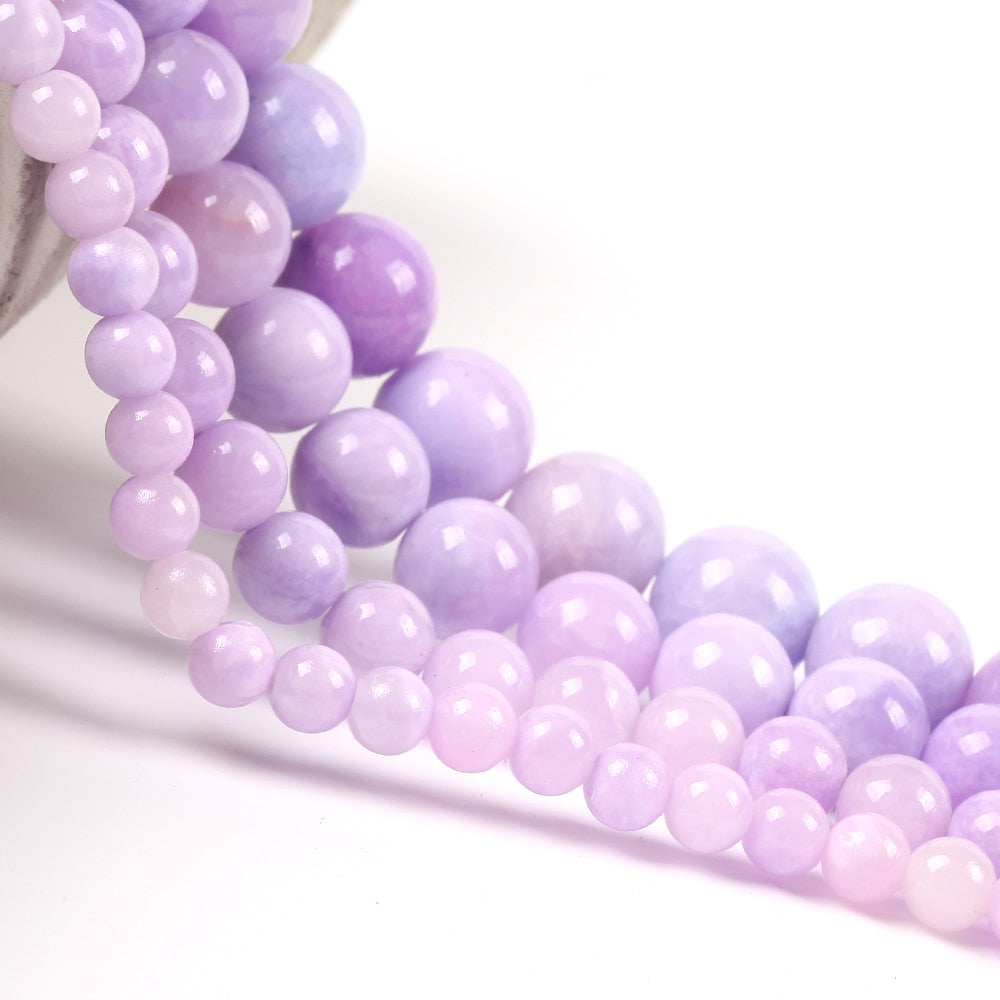 Light Purple Jades Round Spacer Beads for Jewelry