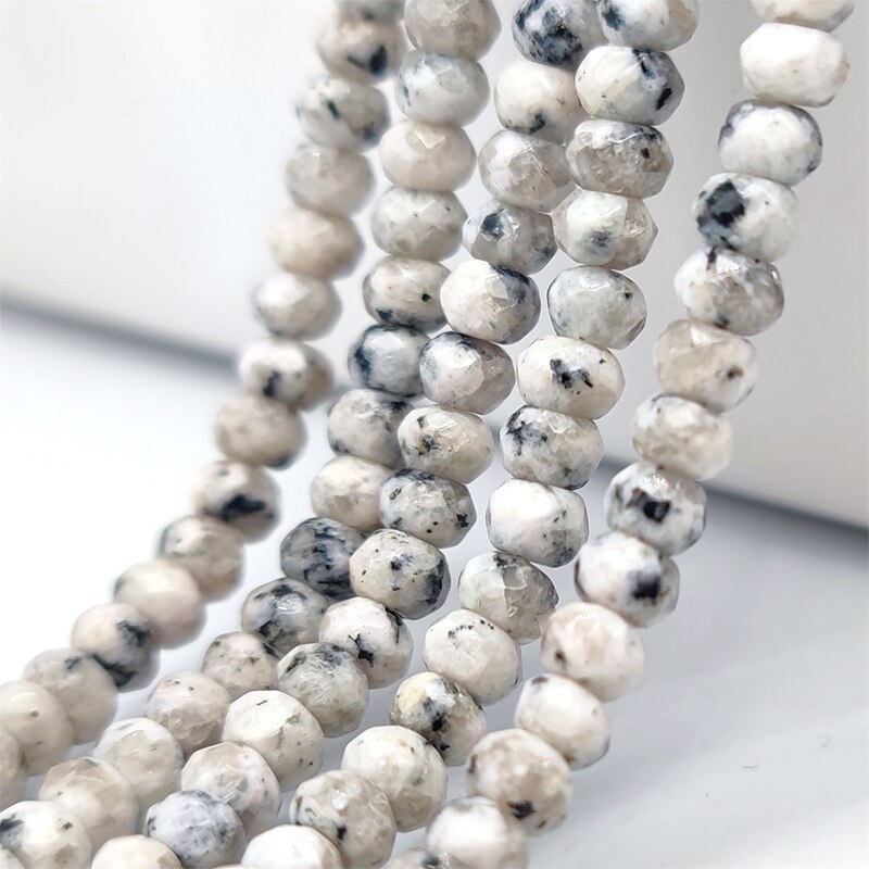 2-4mm Natural Stone Jades Faceted Flat Spacer