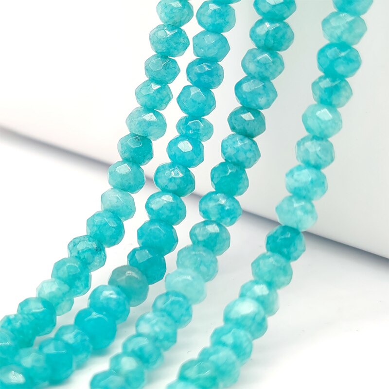 2-4mm Natural Stone Jades Faceted Flat Spacer