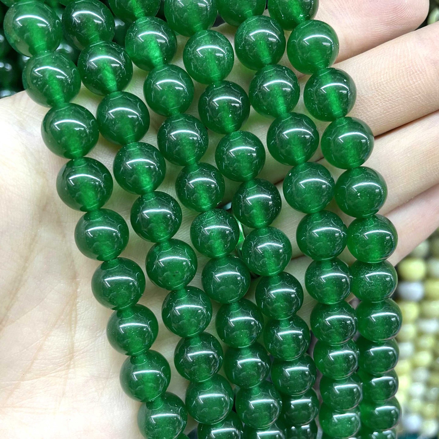 Natural Stone Round Colorful Jades Agates Loose Spacer