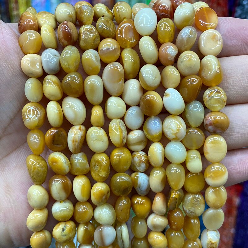 Fine 100% Natural Stone Burma Yellow Jade Irregular