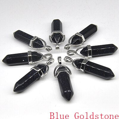 Natural Stone Hexagonal Quartz Pendulum Column Crystal