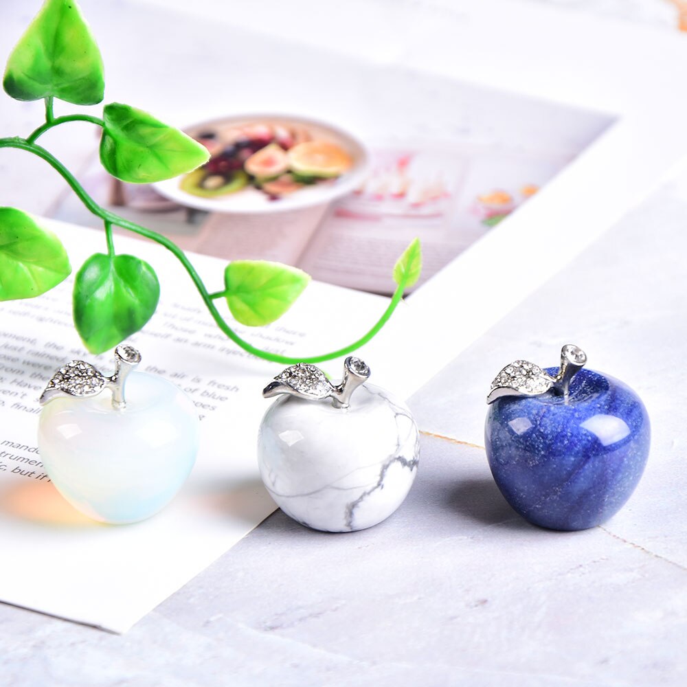 Natural crystal Colorful quartz stone opal apple