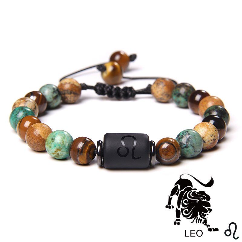 12 Zodiac Signs Constellation Bracelet Natural Picture