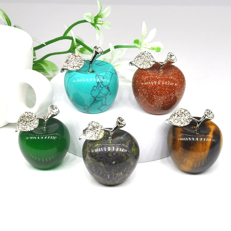 Apple Figurine Natural Stones Healing Crystals Statue