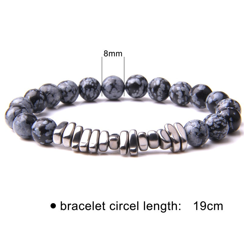Natural Hematite Chips Beads Bracelets Men Fashion