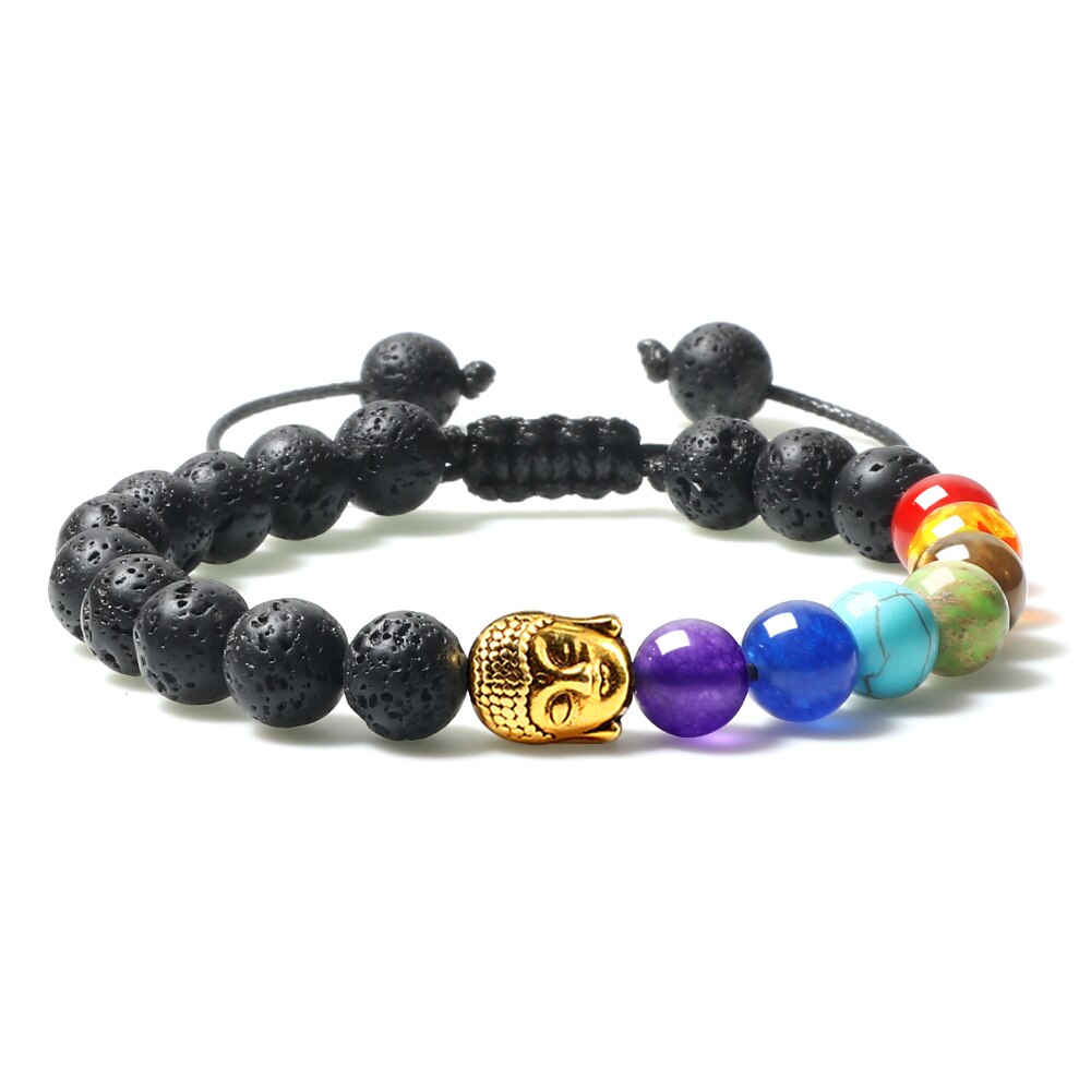 Natural Volcanic Rock Stone Men Bracelets