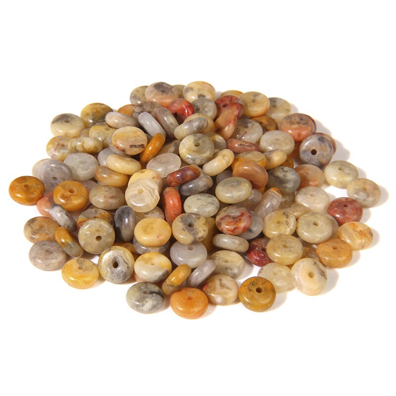 Natural Stone Slice Bead Agates Jades Flat Spacer