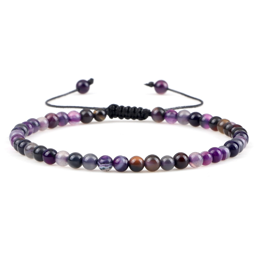 Mini Beads Bracelets for Women Men Round Agates