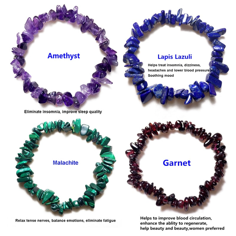 Irregular Natural Crystals 7 Chakras Stone Bracelet