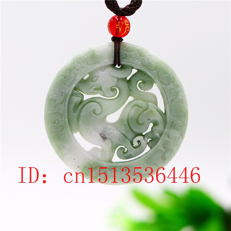 Natural White Jade Dragon Pendant Necklace Jewelry
