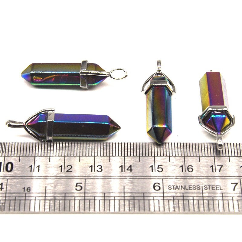 Natural Stone Hexagonal Quartz Pendulum Column Crystal
