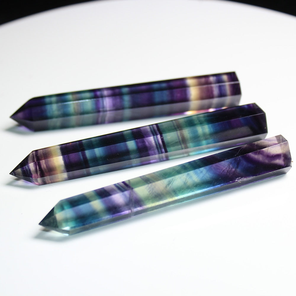 Natural Fluorite Crystal Colorful Striped Fluorite