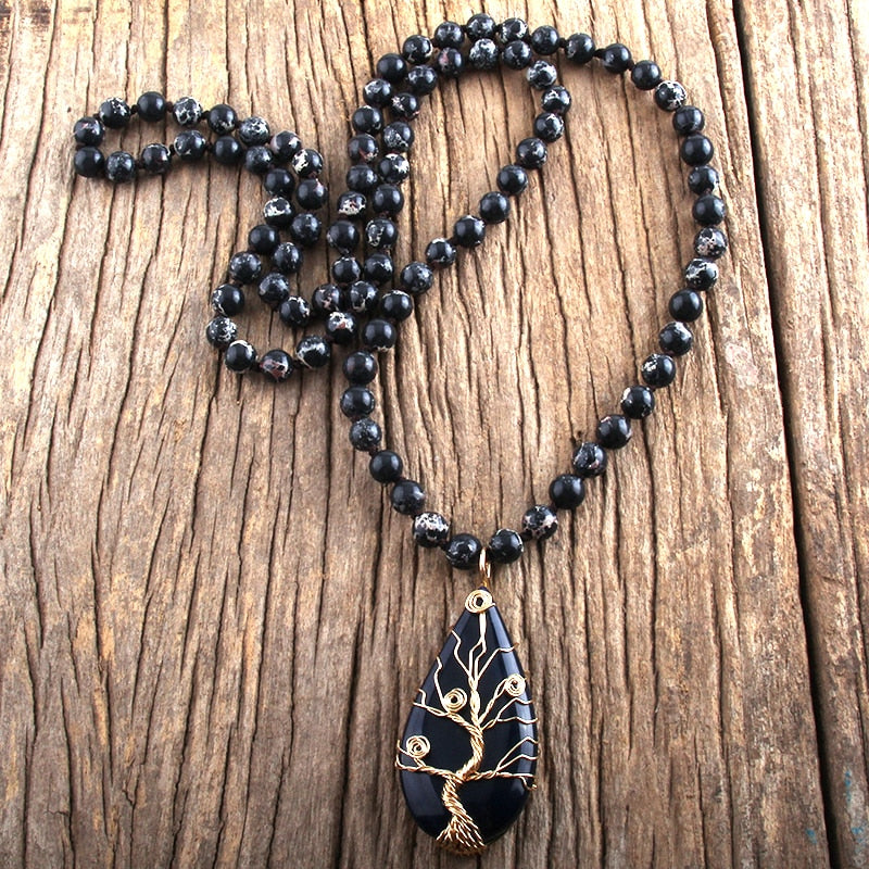 Bohemian Jewelry Natural Stones Glass Crystal Knotted