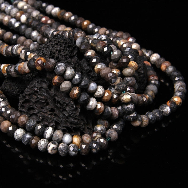 Green Jades Stone Beads Rondelle Flat Loose