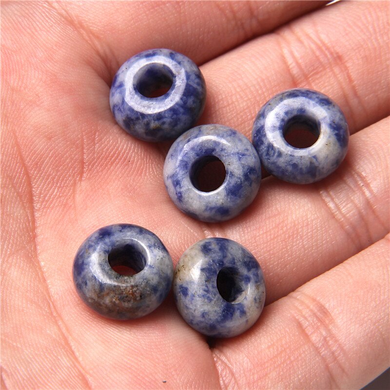 Stone Charms Pendant Spacer Round Big Hole Beads