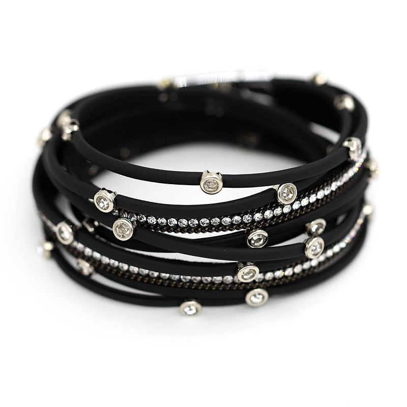 Women's Bracelet Jewelry Multi-Layer Leather Winding
