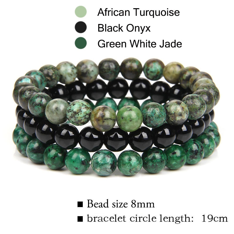 8mm Natural Stone Bracelet Sets Rhodonite