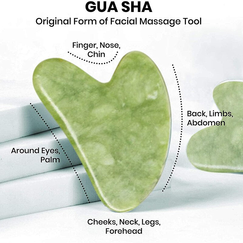 2pieces Face Massager Natural Jade Stone Set