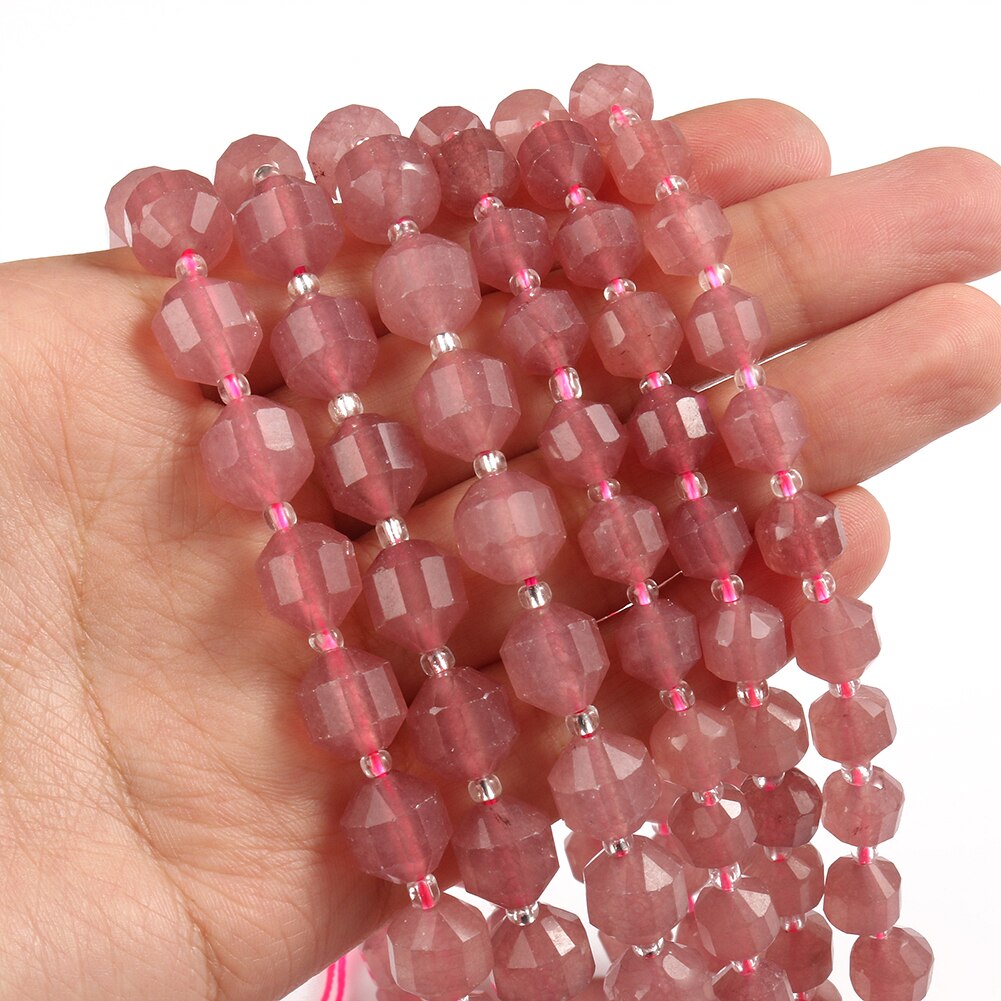 Natural Stone Beads Jades Crystal Faceted Sharp