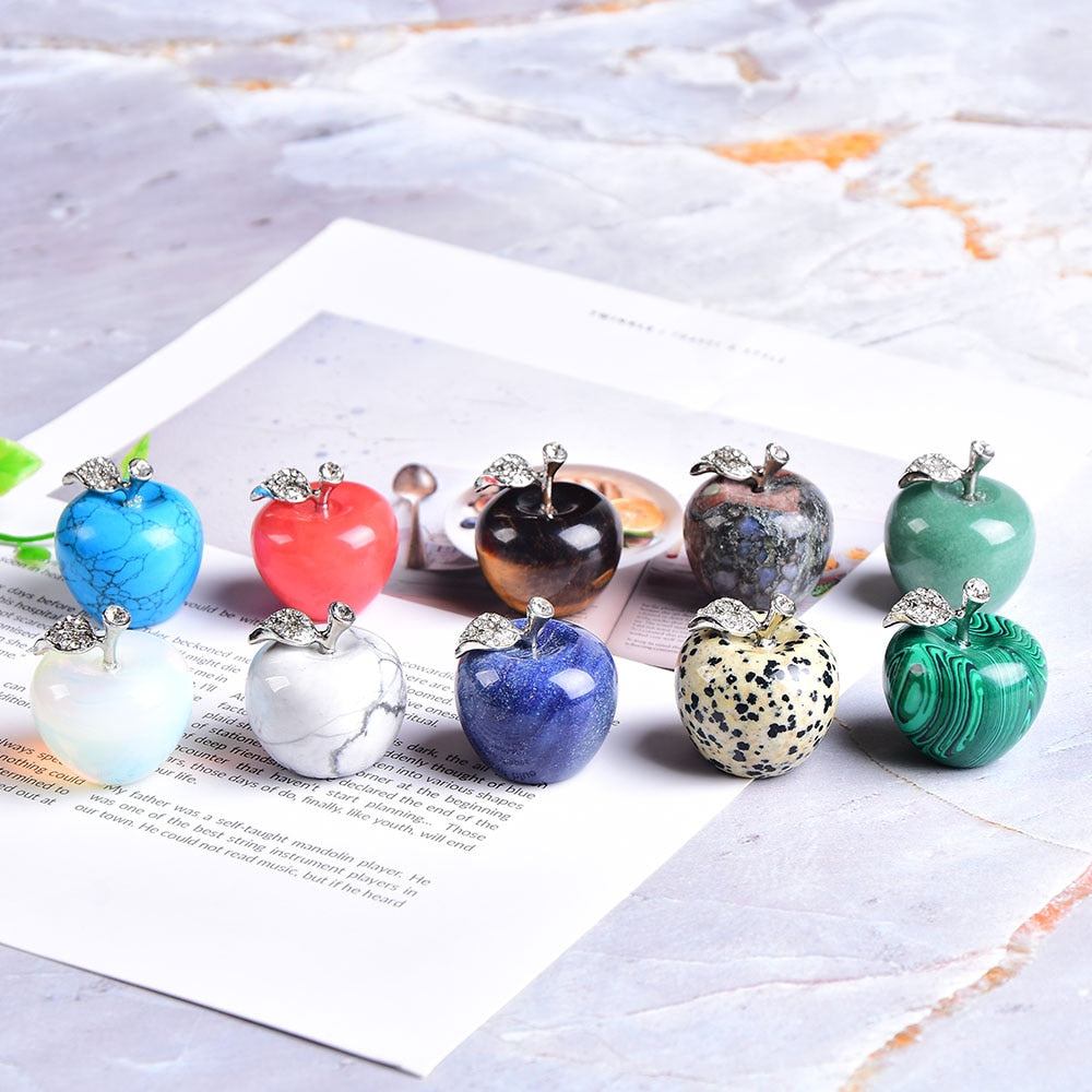 Natural crystal Colorful quartz stone opal apple