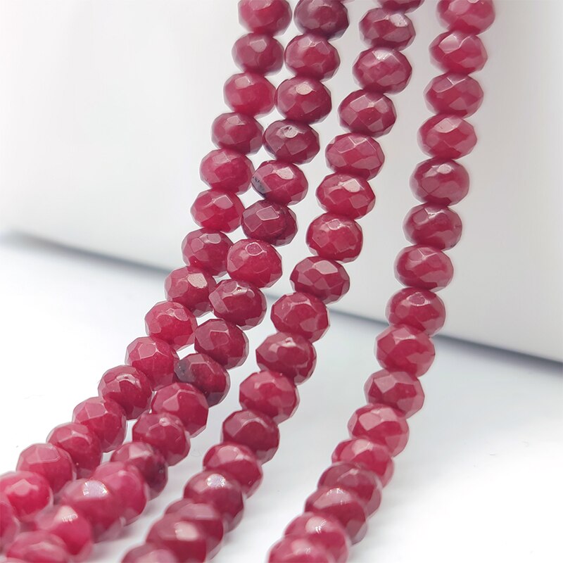 2-4mm Natural Stone Jades Faceted Flat Spacer