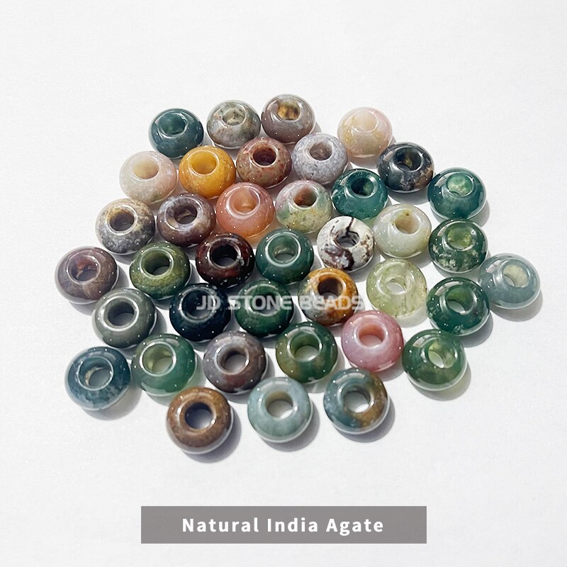 Natural Agate Jade Quartz Stone Big Hole Beads