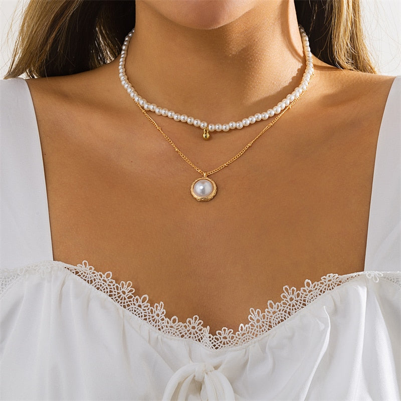 Bohemian Shell Necklace For Women Elegant Pearl