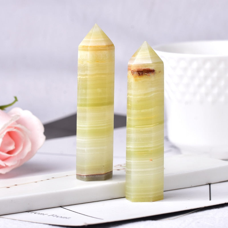 Natural Crystal Point Light Yellow Afghan Jade