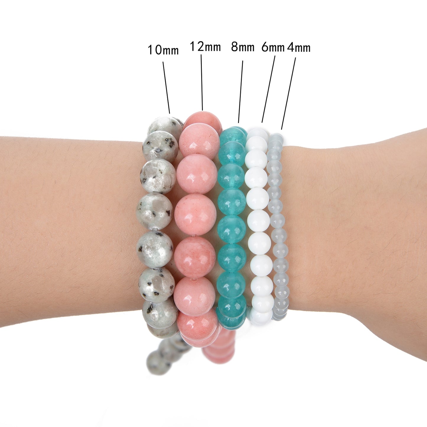 Natural Stone Beads Roasted White Jades Round