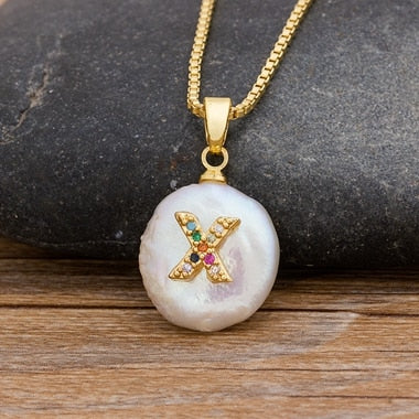 Initial Alphabet A-Z Letters Natural Freshwater Pearl
