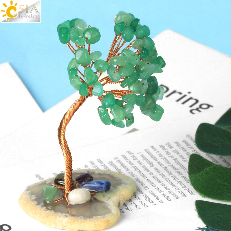 Chakras Tree of Life Decoration Rose Natural Chip Crystal