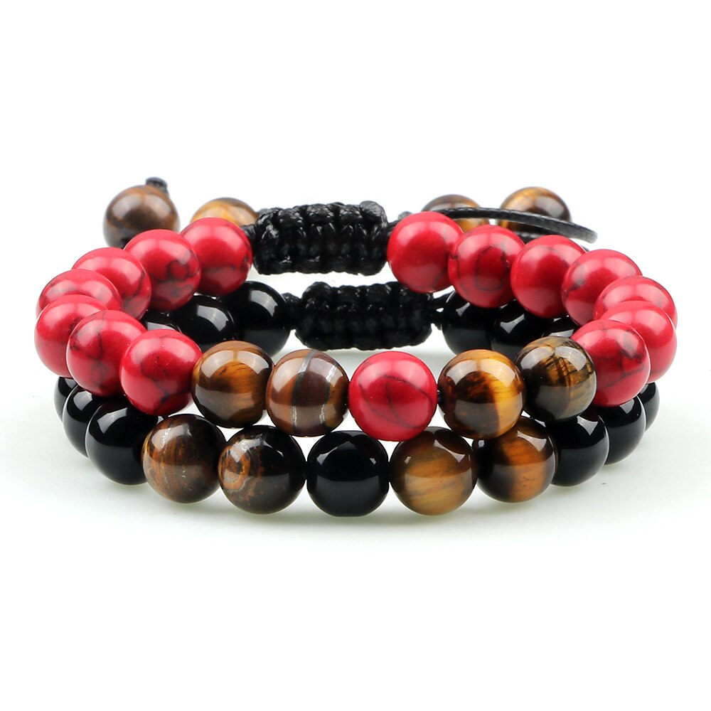 Adjustable Braided Natural Stone Beads Bracelets