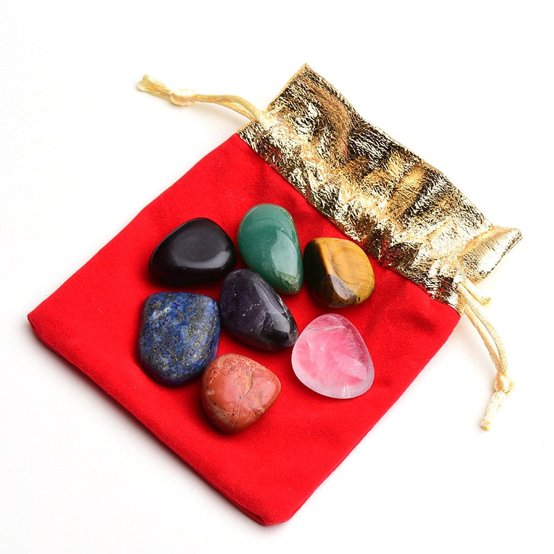 Natural Quartz Seven Chakra Stone 7 Colors Set Yoga