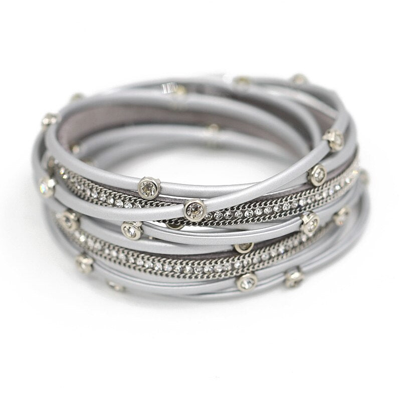 Women's Bracelet Jewelry Multi-Layer Leather Winding