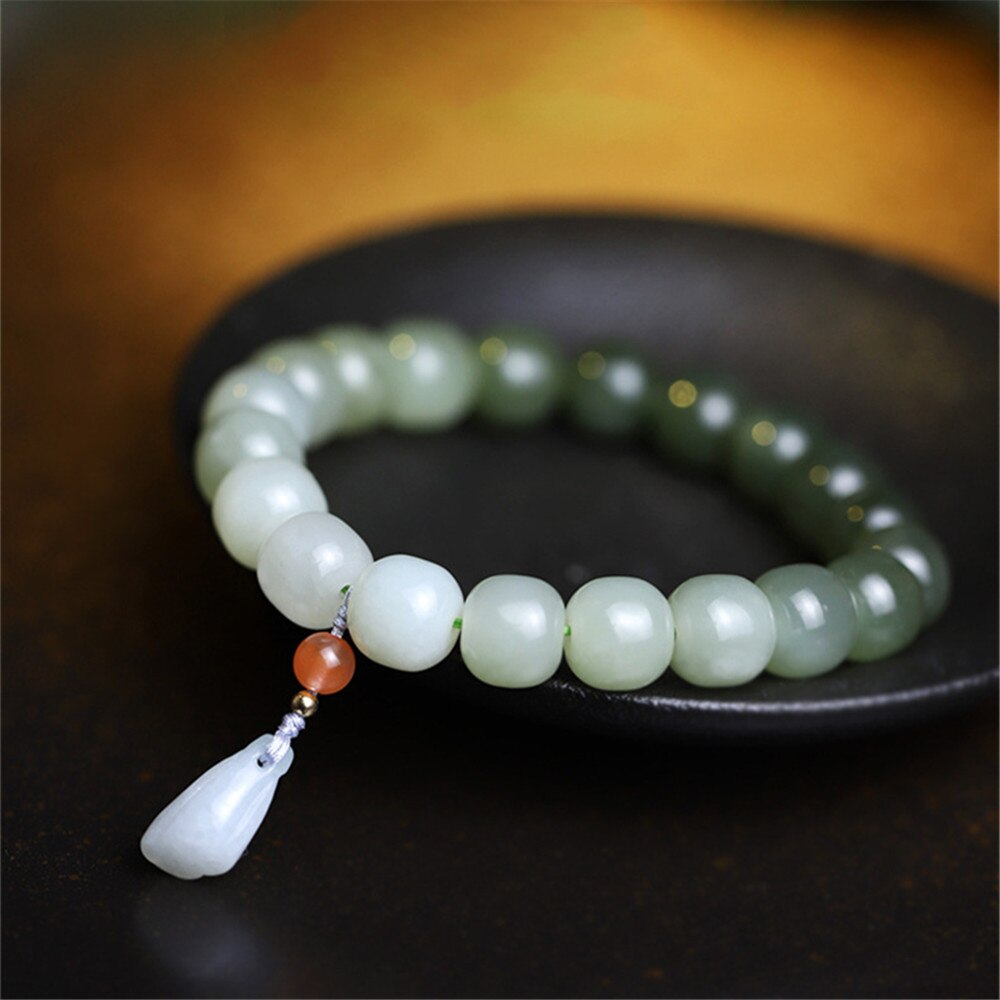 Multi-treasure Gradient Hetian Jade Bead Bracelet