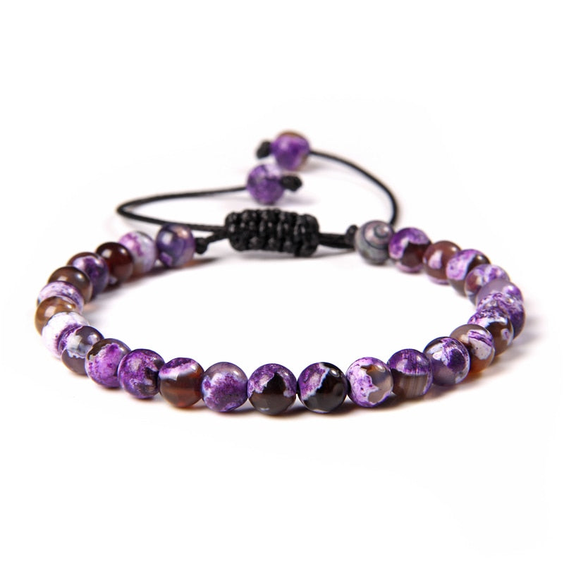 Natural Stone Amethysts 6MM Bead Bracelets