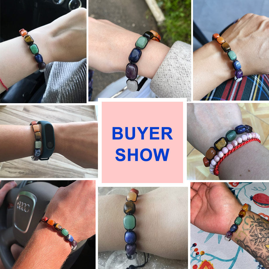 Bracelets Reiki Natural Stone Braided Women Bracelet