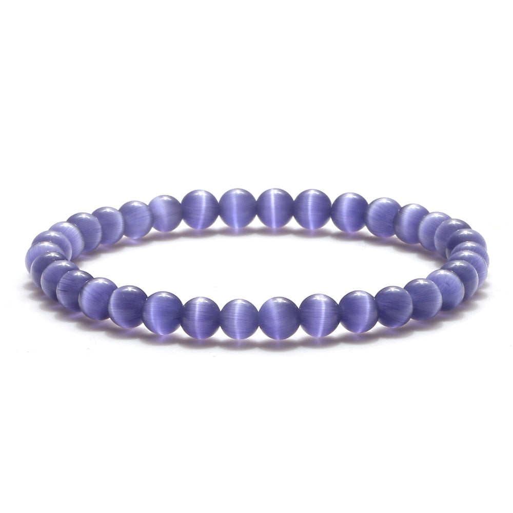 Opal Beads Bracelets Smooth Cat Eye Quartz Chakra