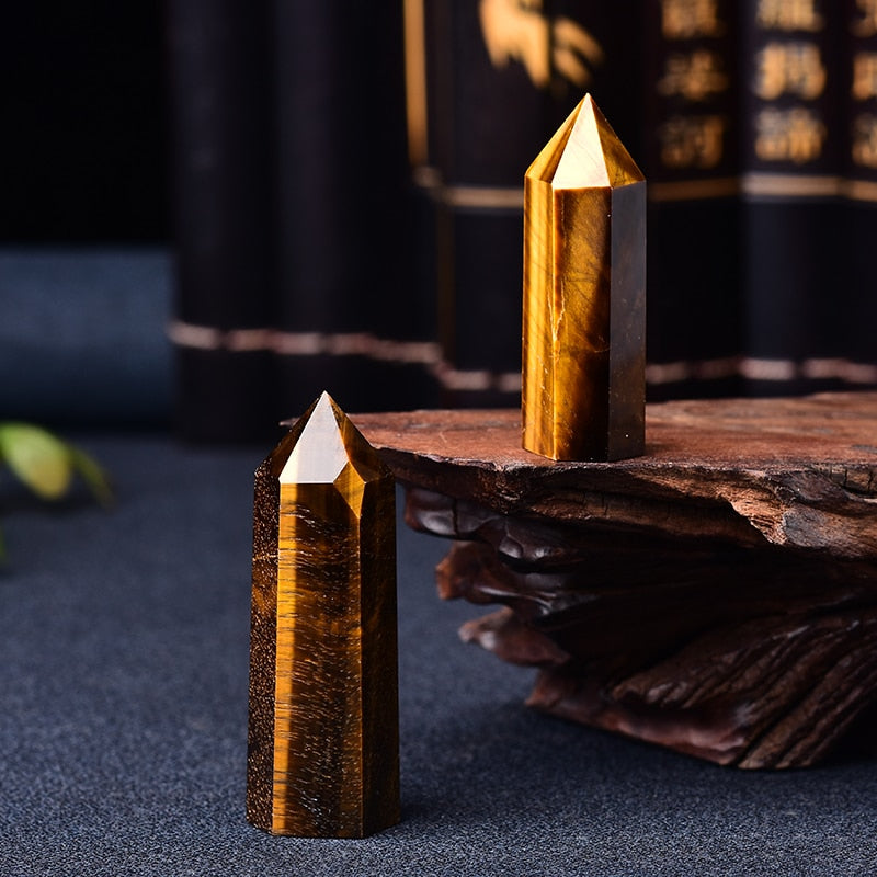 Natural Tiger Eye Crystal Point Healing Stone