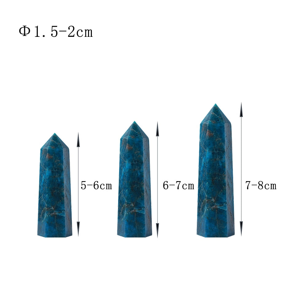 Quartz Wand Blue Apatite Point Crystal Tower Mine Energy