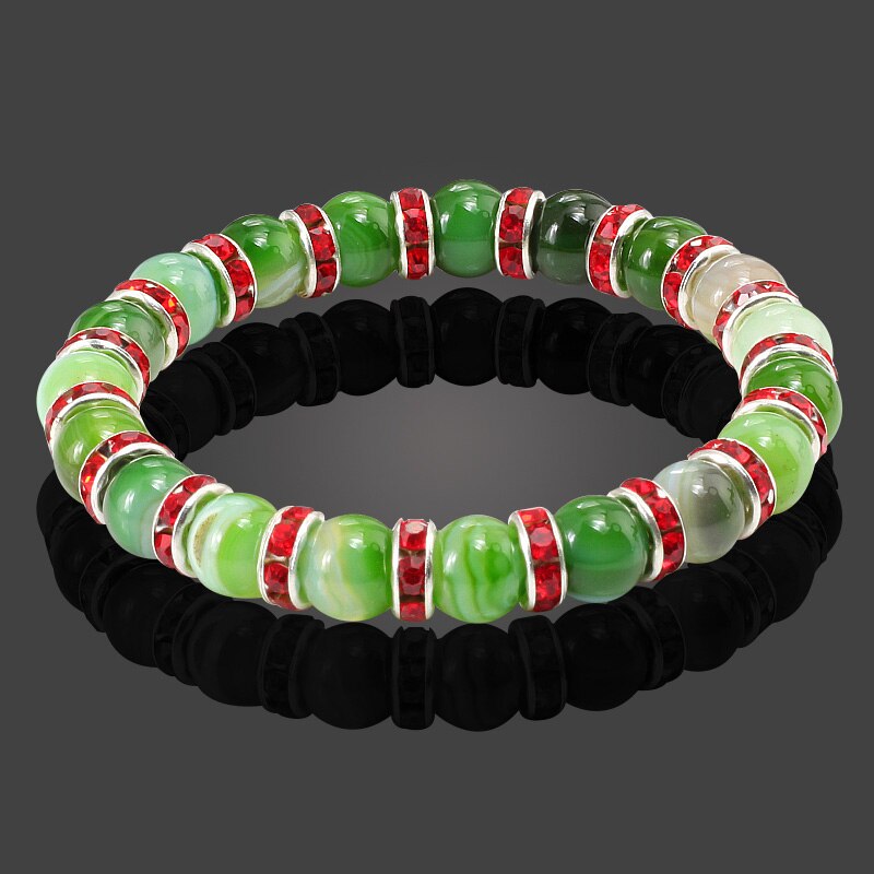Round Beads Bracelets Bangles Women Crystal