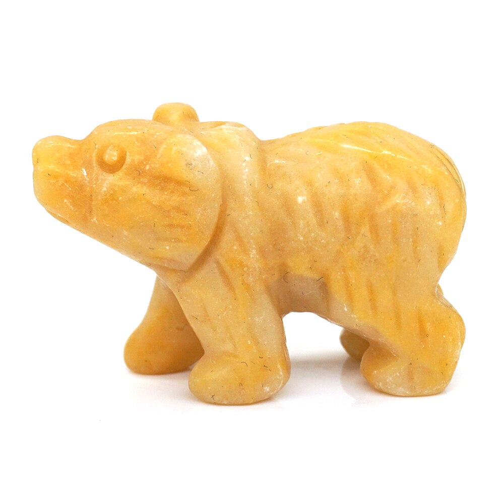 Bear Statue Natural Stone Hand Carved Figure Room