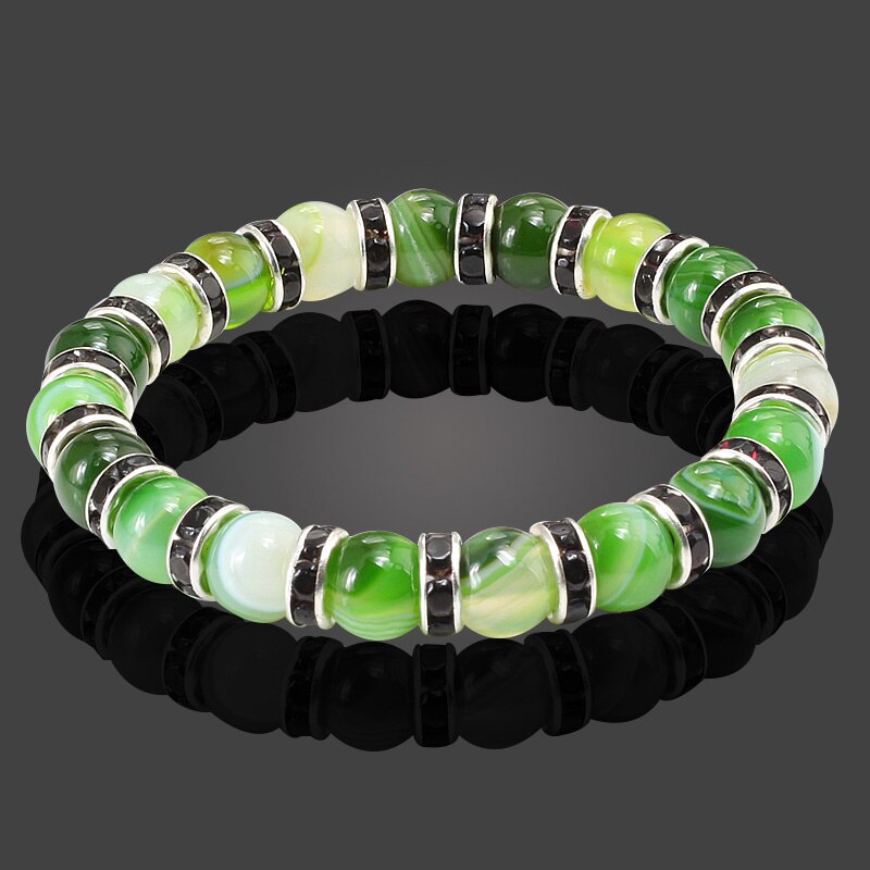 Round Beads Bracelets Bangles Women Crystal