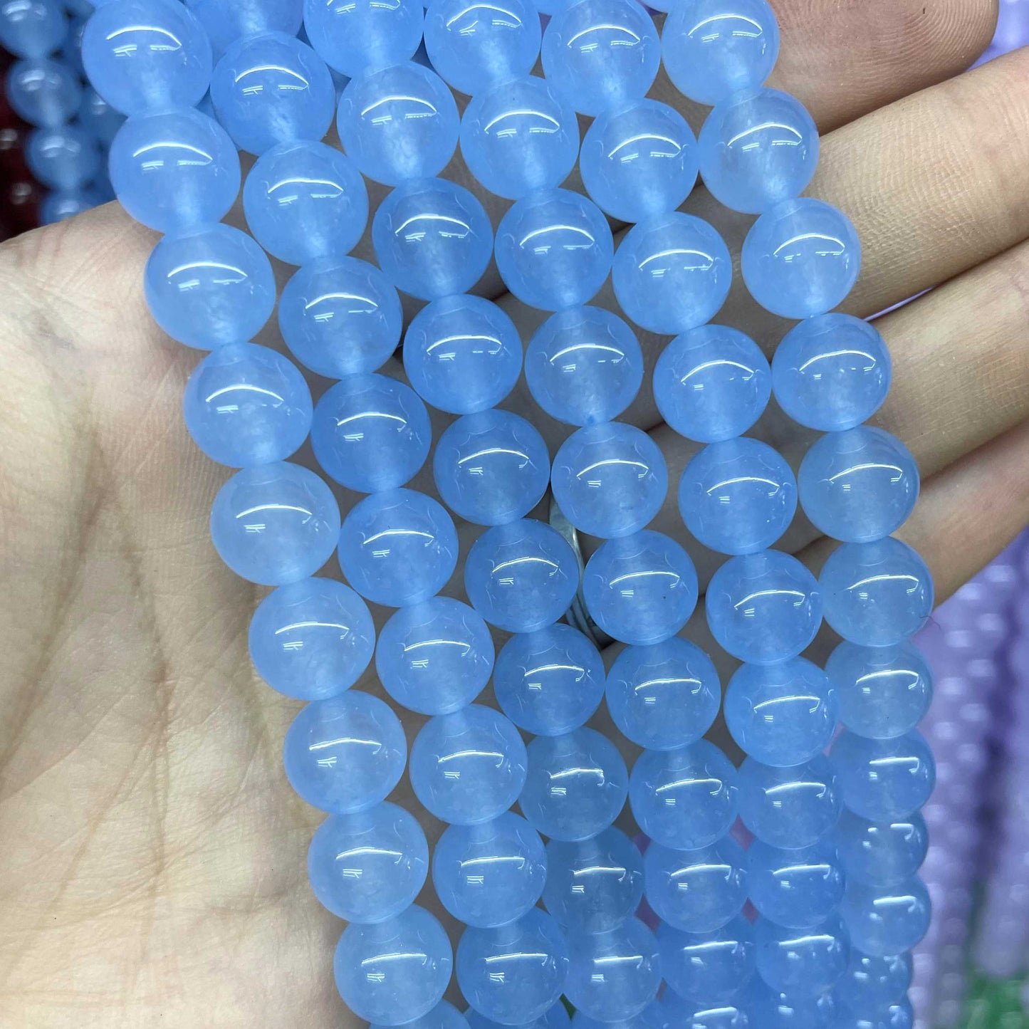 Natural Stone Round Colorful Jades Agates Loose Spacer