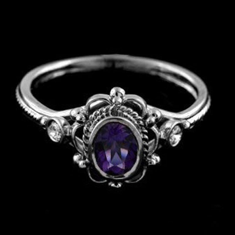 Fashion Silver 925 Ring Ruby Amethyst Gemstone