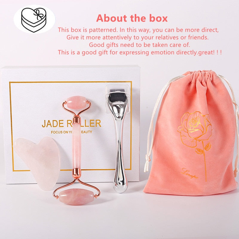 Natural Stone Jade Roller Facial Massager