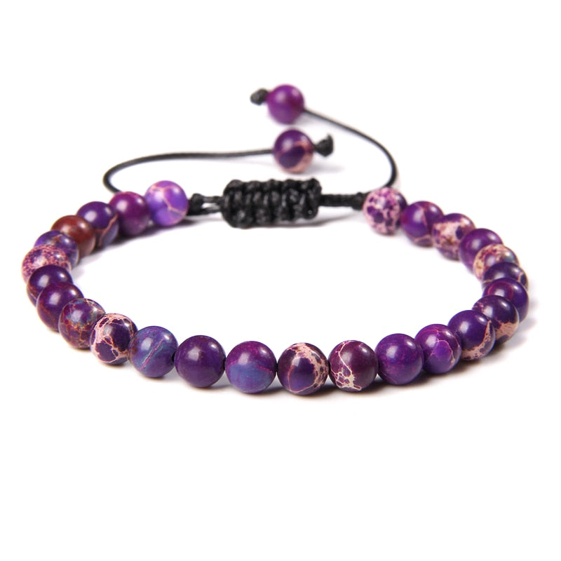 Natural Stone Amethysts 6MM Bead Bracelets